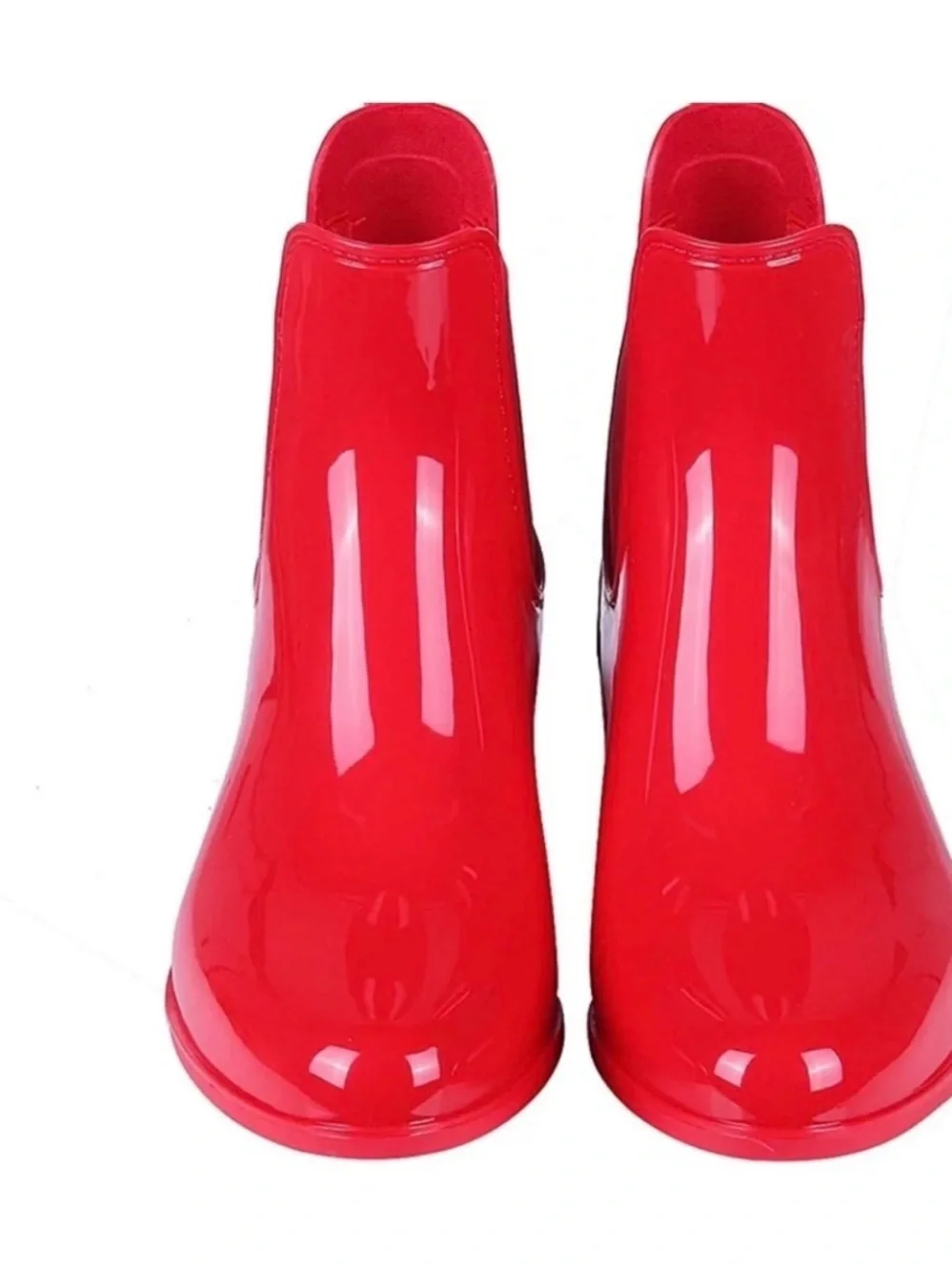 Lauren Ralph Lauren Red Rubber Chelsea Boots Tally Bo Rai Size 7B